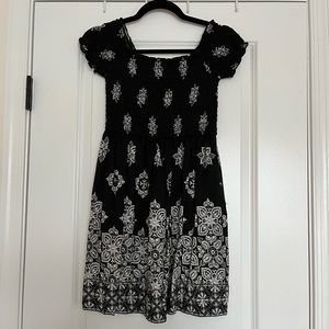 Xhiliration Black and White Patterned Dress